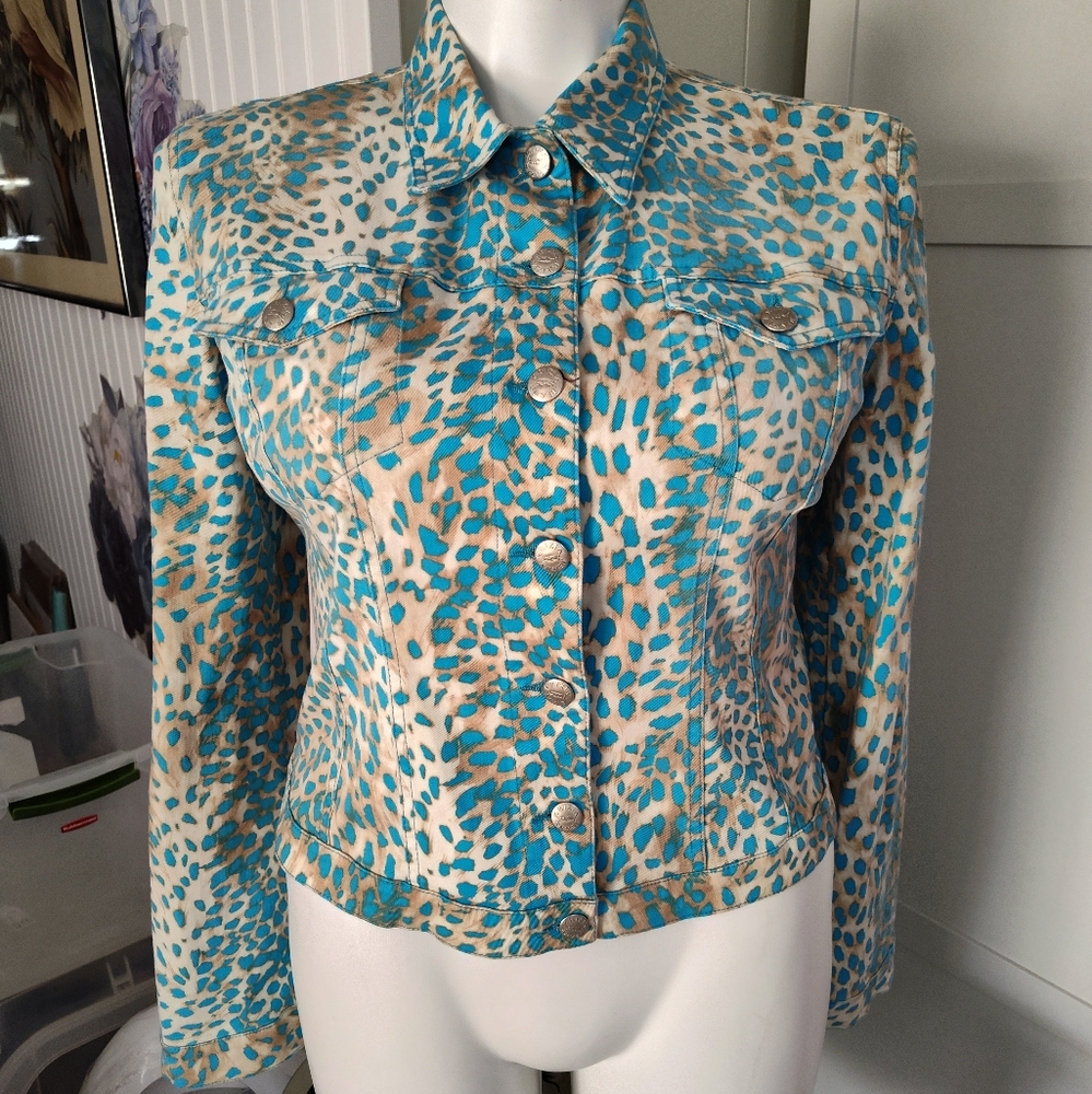 KRIZIA Jacket Shacket Women Sz Lg Vintage Stretchy EUC Rare Find